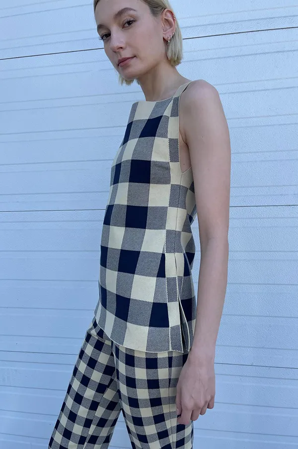Asher Apron Top in Navy Light Khaki