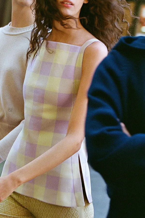 Asher Apron Top in Navy Light Khaki