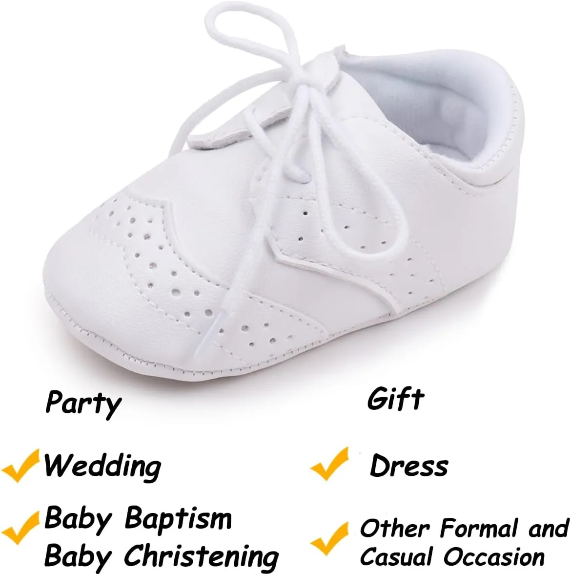 Baby Boys Girls Shoes ?Soft Sole Non-Slip PU Leather Baptism Christening Shoes Infant First Walker Shoes Toddler Crib Shoes Newborn Loafers Flats Shoes