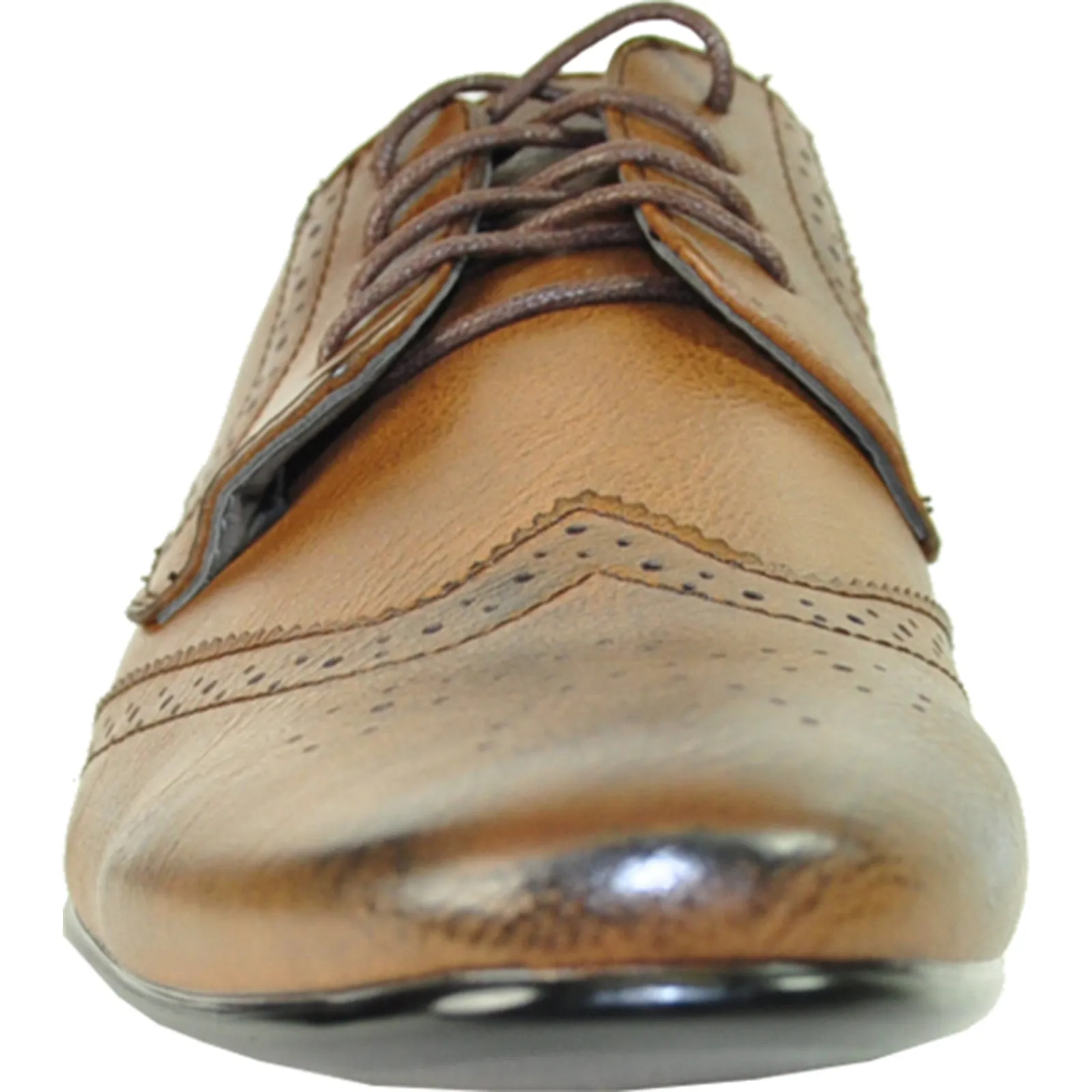 BRAVO Men Dress Shoe KLEIN-4 Wingtip Oxford Shoe Brown