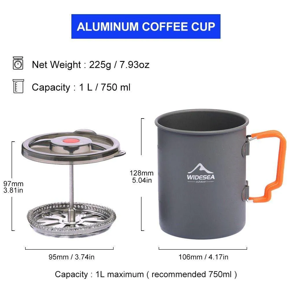 Camping Coffee Pot with French Press