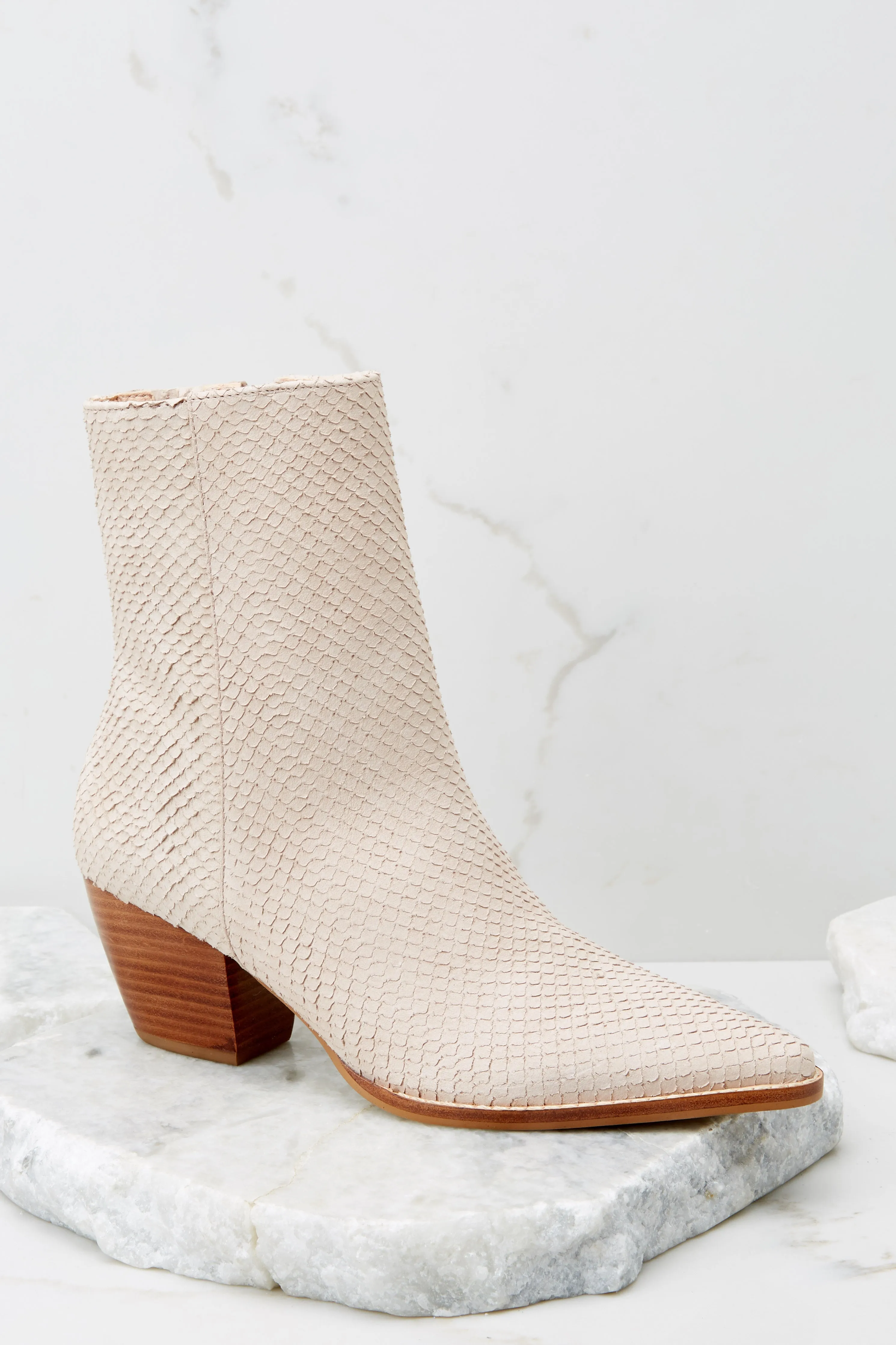 Caty Blush Snake Ankle Boots