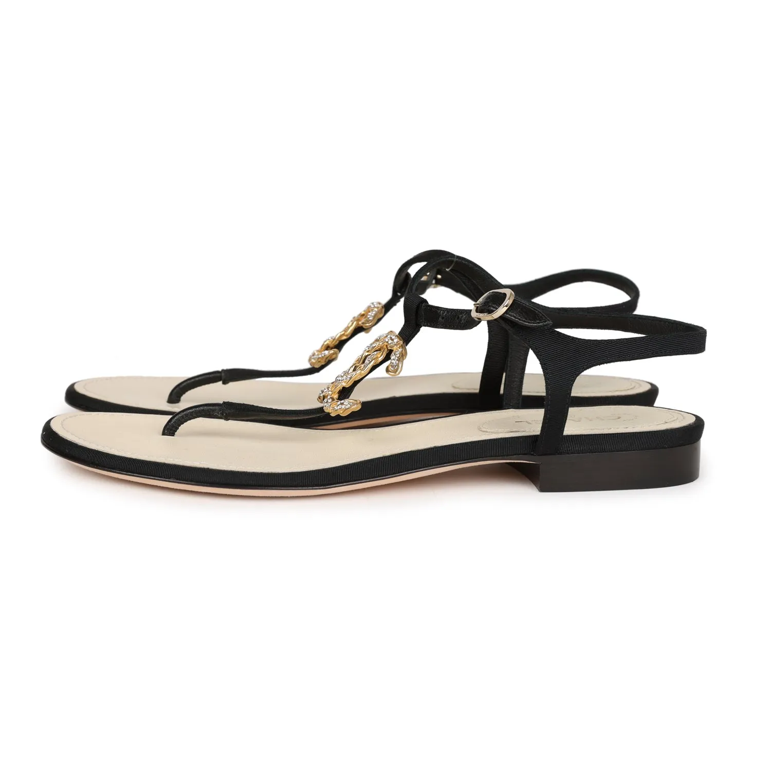 Chanel Jeweled CC Thong Sandals 37 EU