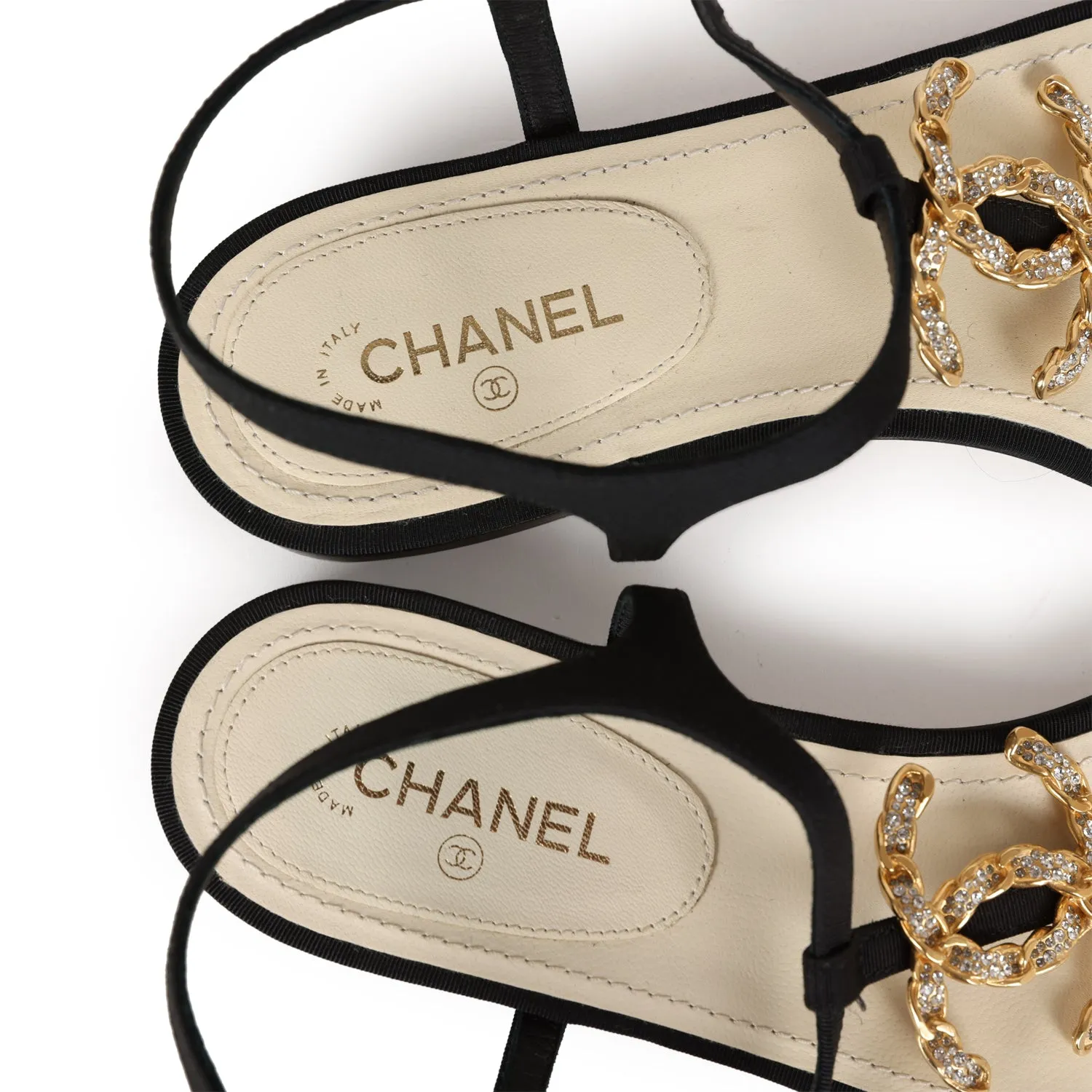 Chanel Jeweled CC Thong Sandals 37 EU