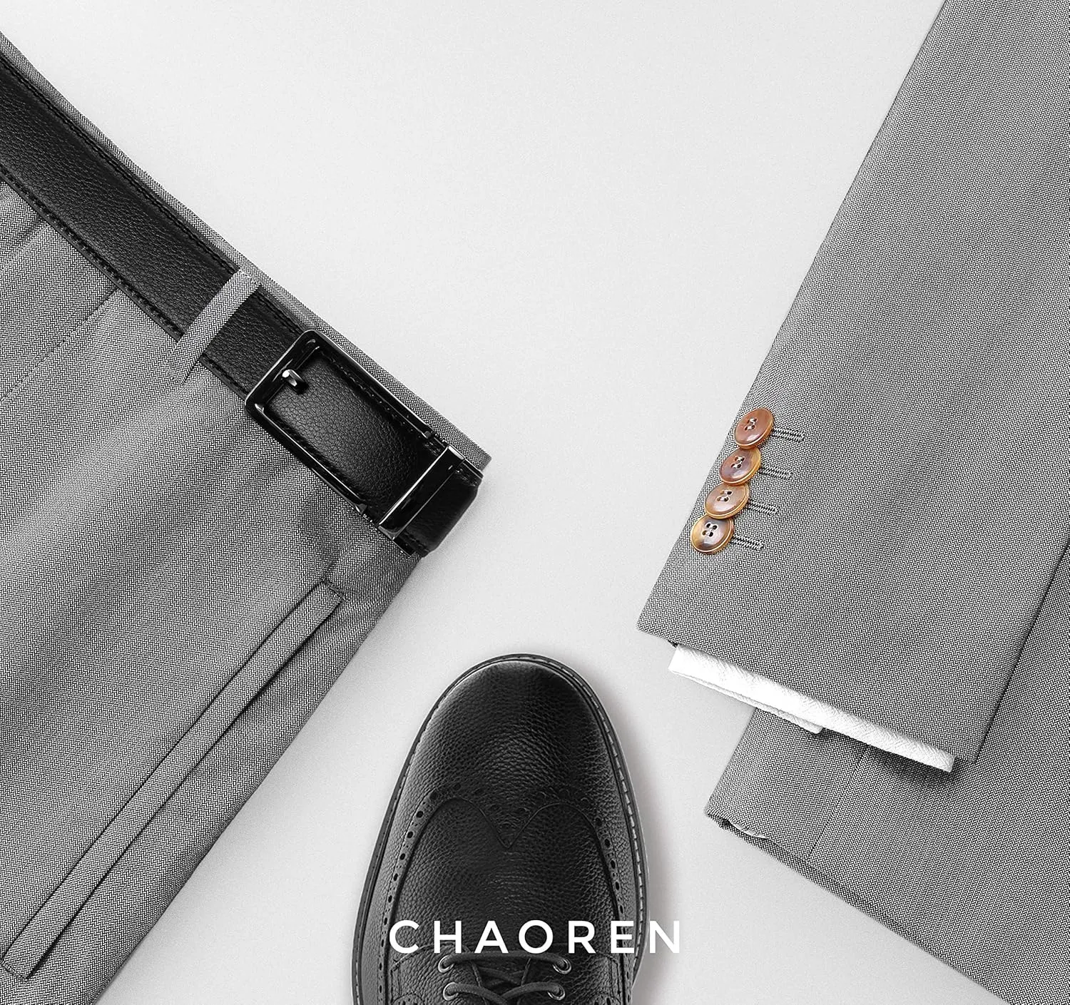 CHAOREN Click Belts for Men - Mens Ratchet Belt 1 3/8" for Dress Pants - Perfect Companion to Men's Oxfords