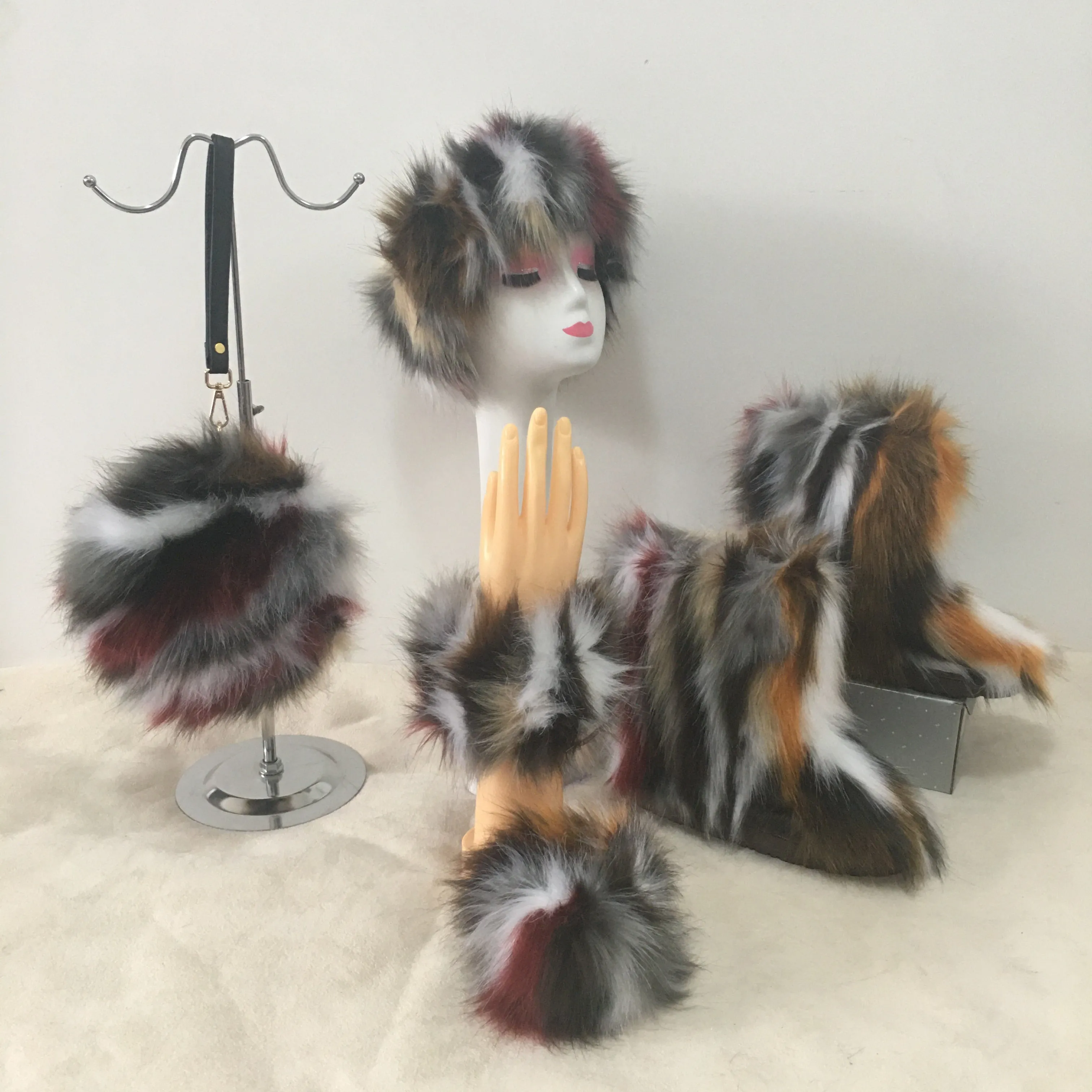 Colorful plush boots round pack four-piece suit（HPSD164）