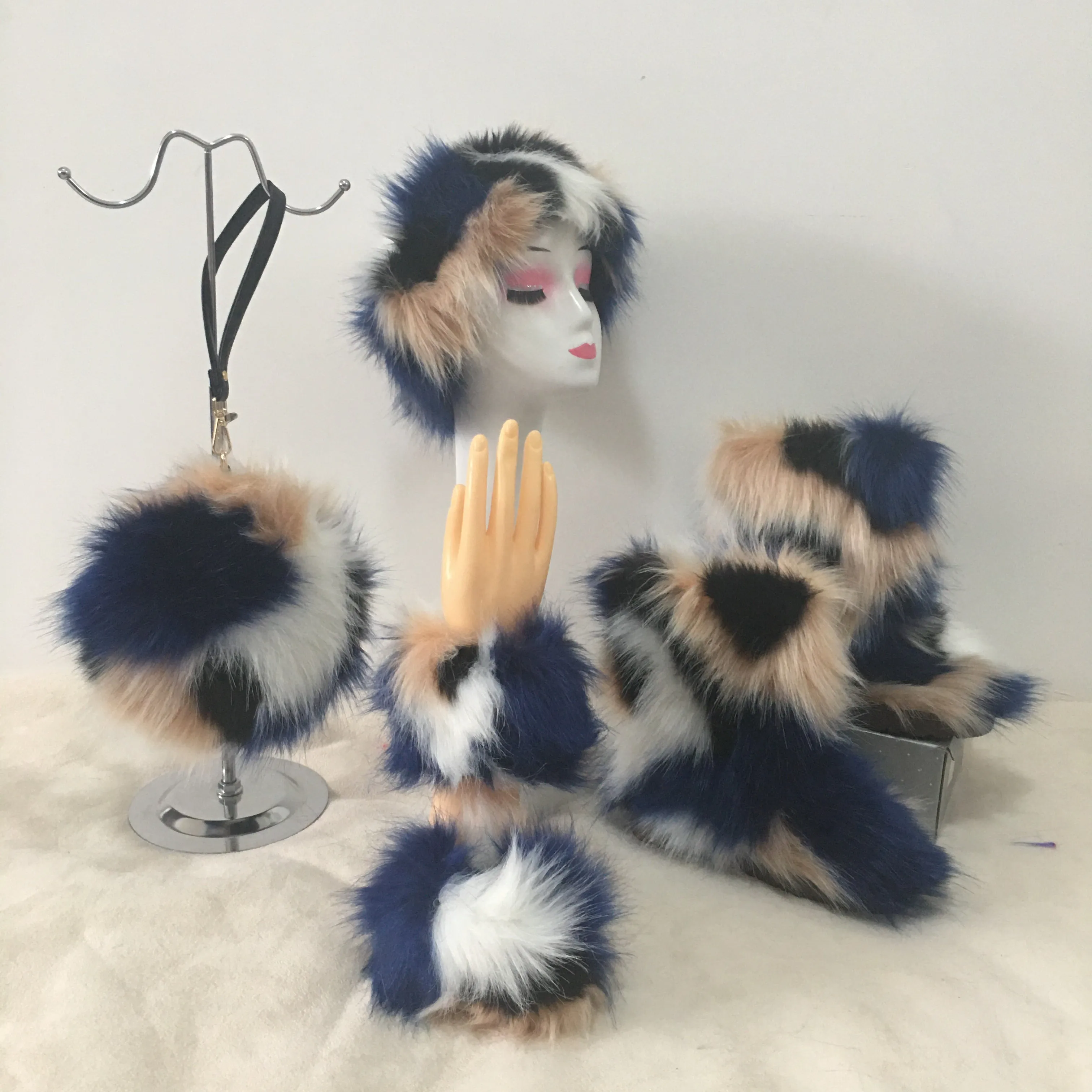 Colorful plush boots round pack four-piece suit（HPSD164）