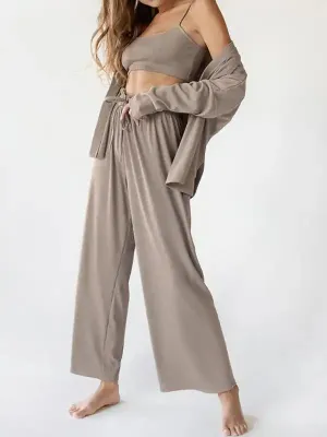 Comfortable women’s pajamas for home wear three-piece set