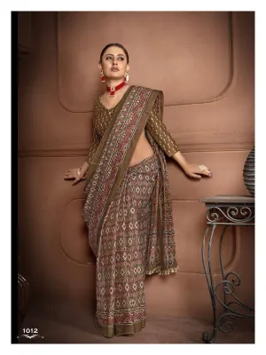 Elegant Pure Mulmul Cotton Saree for a timeless, comfortable look with Blouse Piece