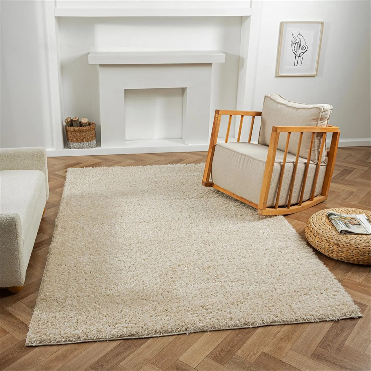 Fluffy and comfortable Fawn Plain Shag Rug