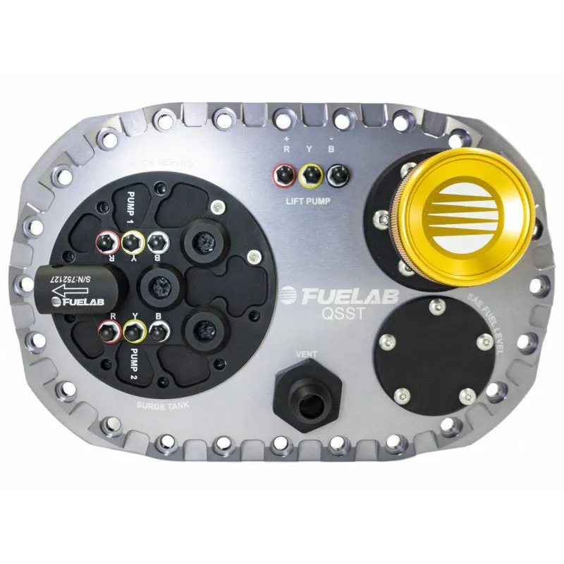 FUELAB 62710-1 Fuel System QSST Titanium with Surge Tank Pump Dual FUELAB 49442, no lift pump