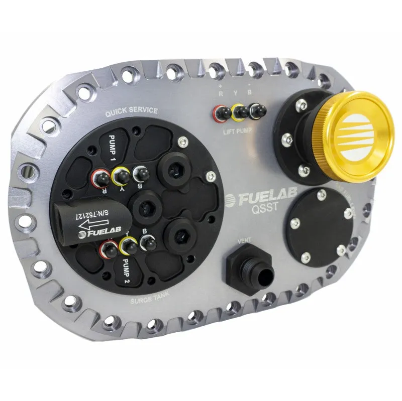 FUELAB 62710-1 Fuel System QSST Titanium with Surge Tank Pump Dual FUELAB 49442, no lift pump