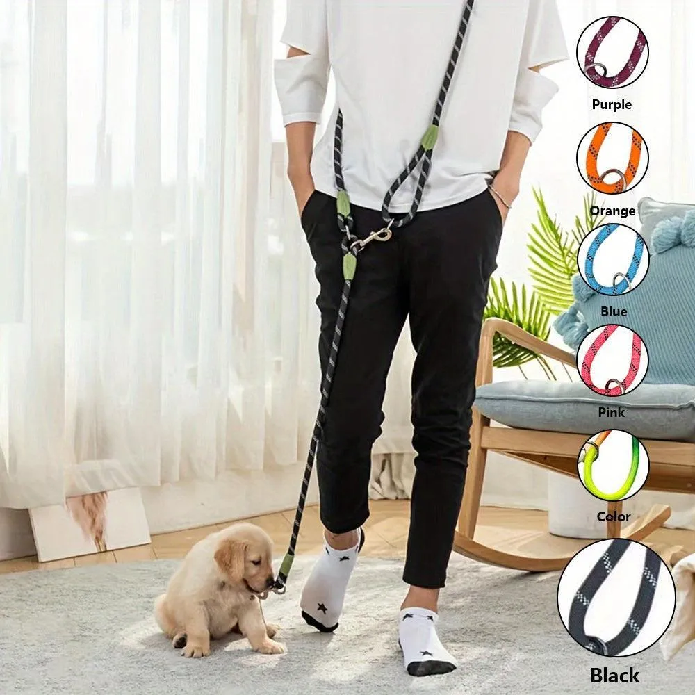 Hands-Free Reflective Bungee Dog Leash - Adjustable and Comfortable