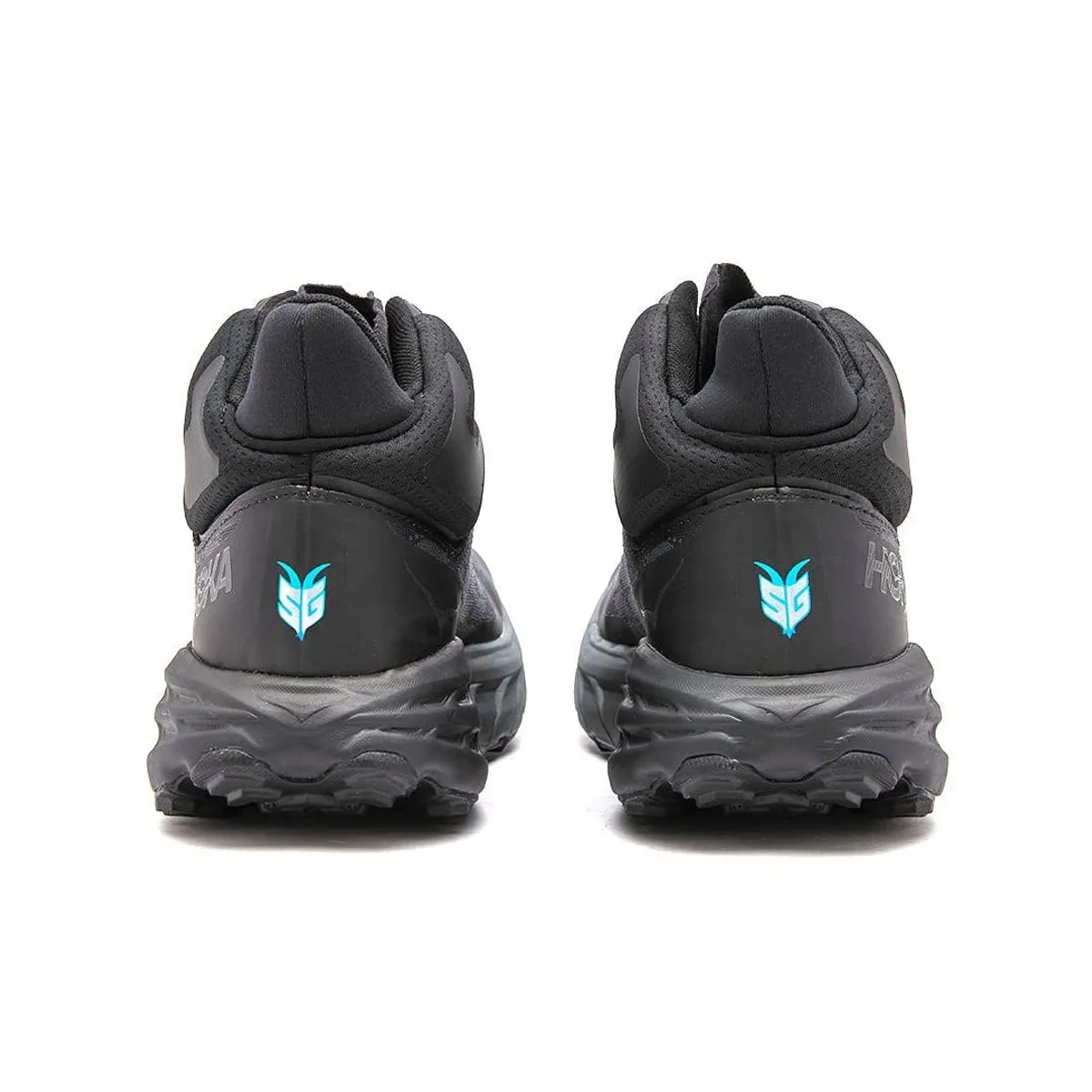Mens Hoka Speedgoat 5 Mid GTX Trail Shoes – Black/Black, Enhanced Grip & Weather Protection
