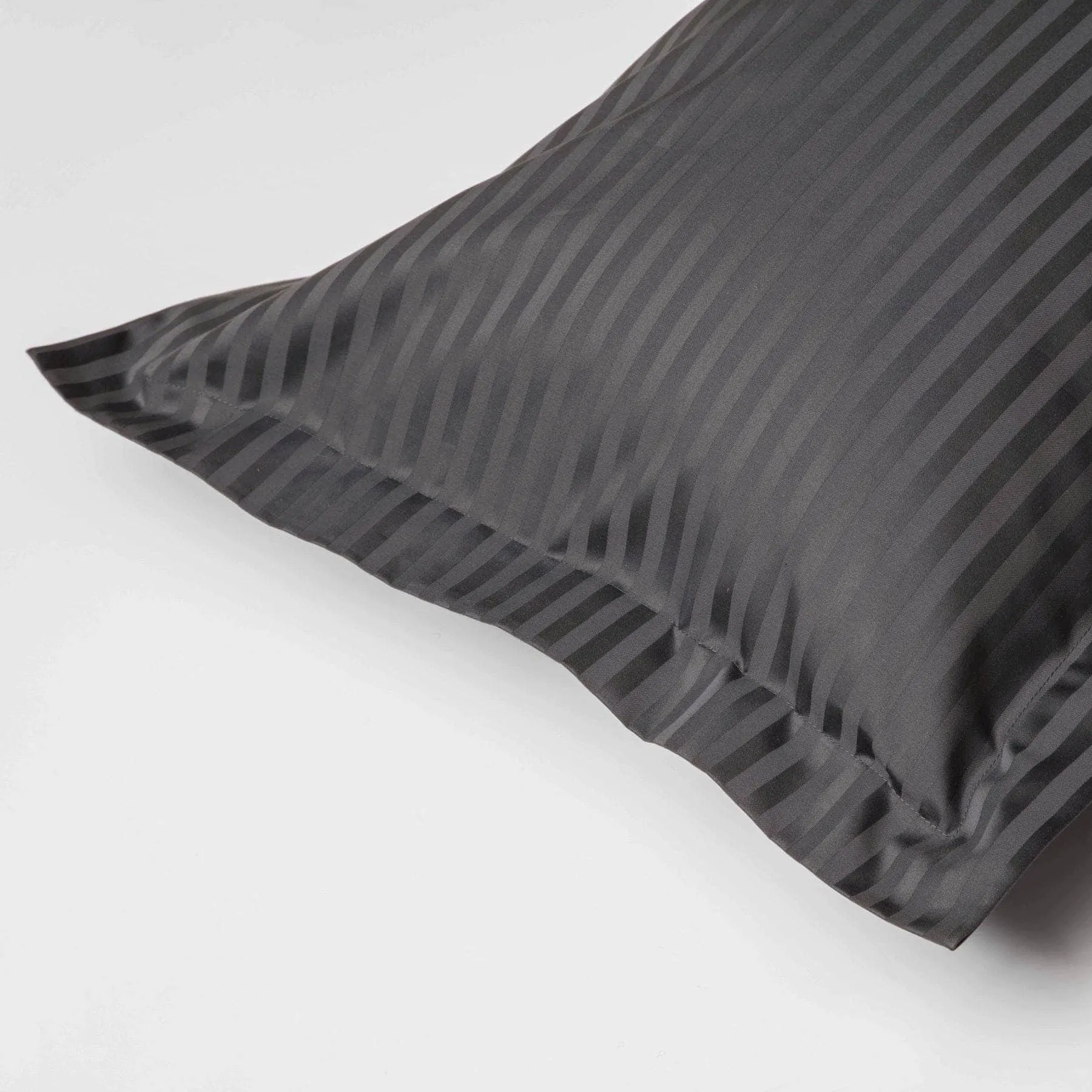 Hotel Satin Stripe Oxford Pillowcase -  Charcoal