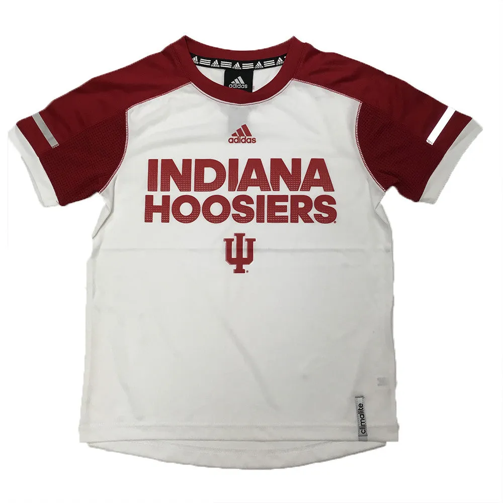 Indiana Hoosiers Adidas Youth White/Red Climalite Performance Shirt