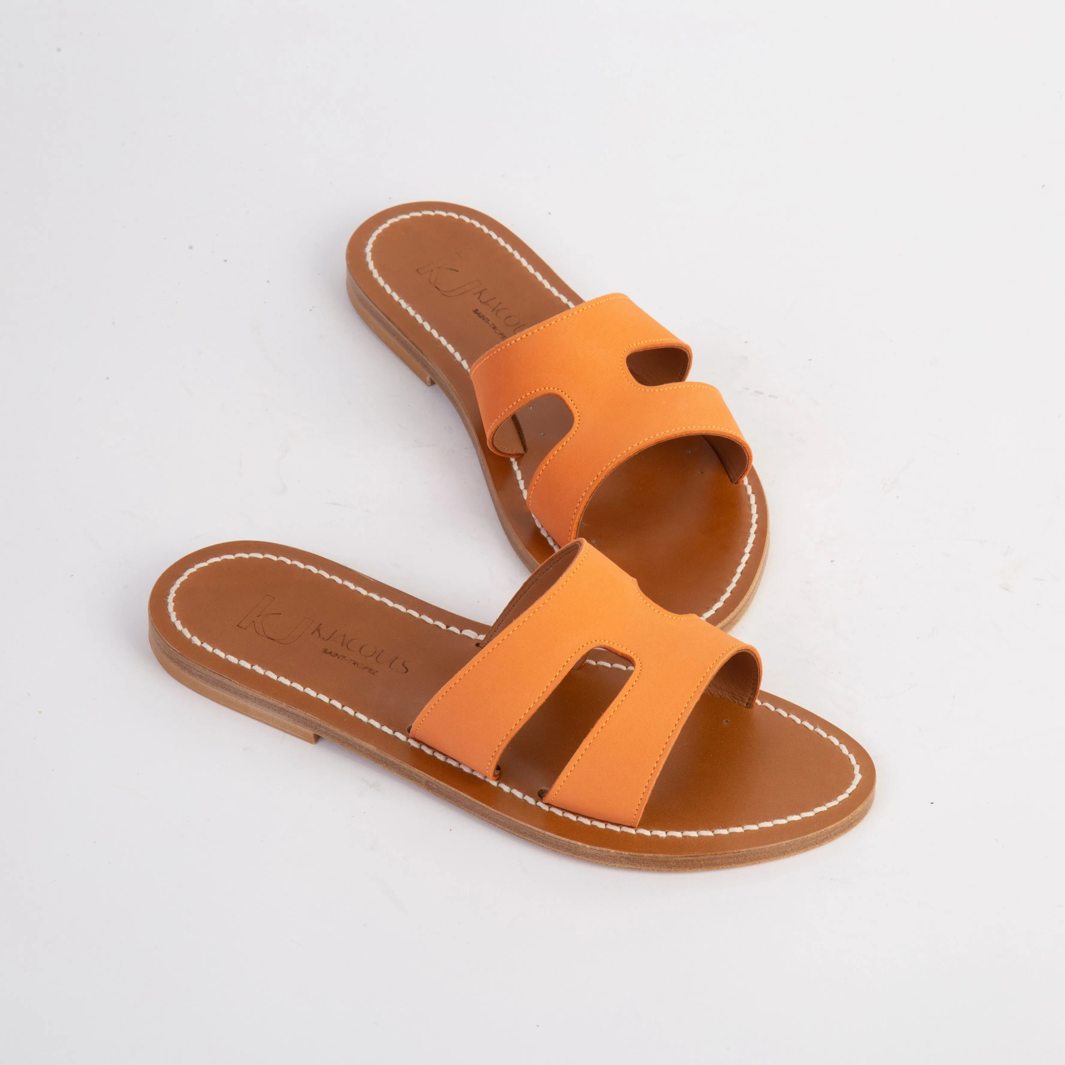 K.Jacques Menandre Sandals - Nubuck Leather in Vibrant Orange