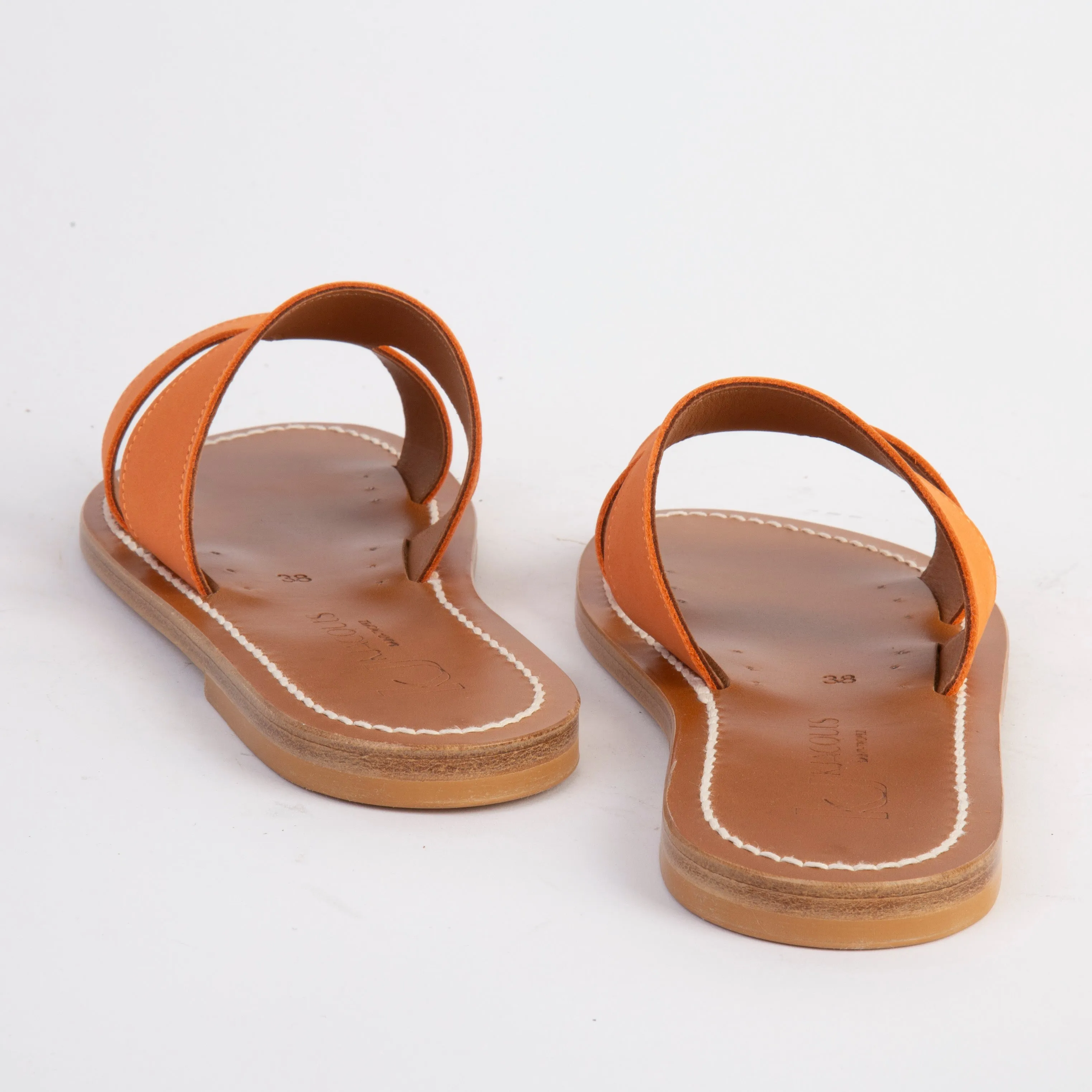 K.Jacques Menandre Sandals - Nubuck Leather in Vibrant Orange