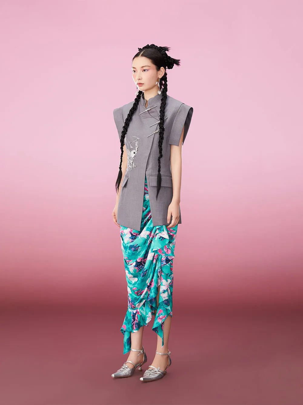 MUKZIN New Chinese Style Stand Collar Embroidered Original Comfortable Vintage Vest