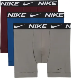 Nike Men's Dri-Fit Essential Micro Boxer Brief, 3pk, Dark Stucco/Court Blue/Dk Team Red, M