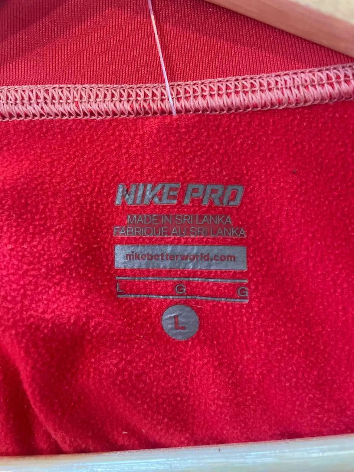 Size Large Nike Red Women's Long Sleeve Shirt